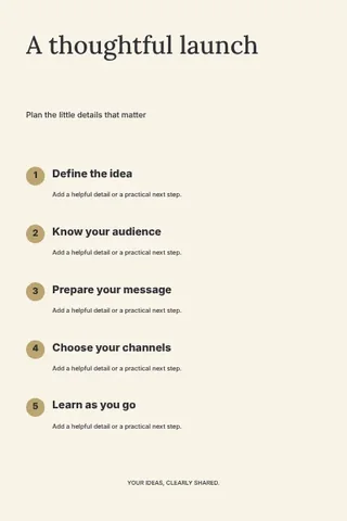 A thoughtful launch · Elegant infographic template