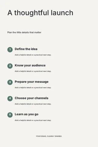 A thoughtful launch · Minimal infographic template