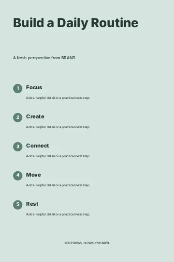 Build a Daily Routine · Column infographic template