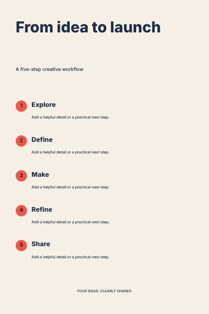 From idea to launch · Swiss infographic template