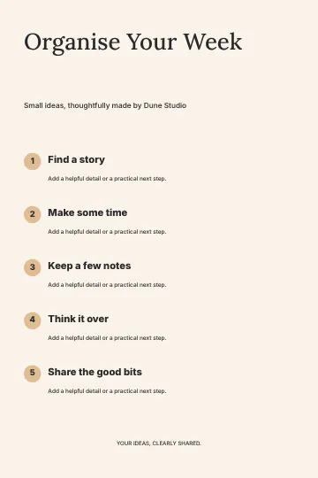 Organise Your Week · Contour infographic template
