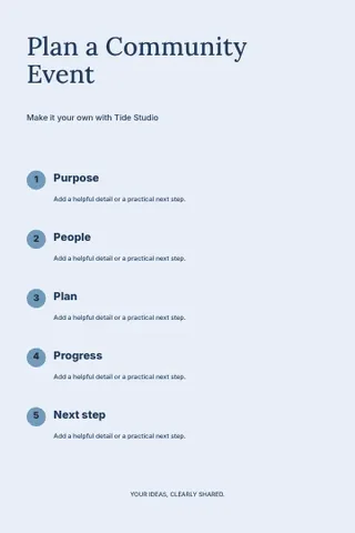 Plan a Community Event · Contour infographic template