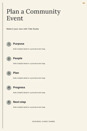 Plan a Community Event · Signal infographic template
