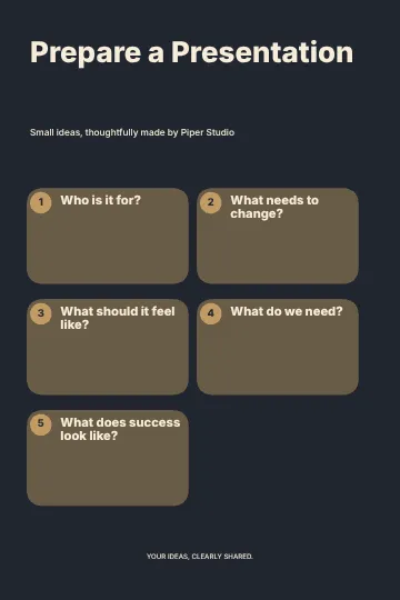 Prepare a Presentation · Frame infographic template