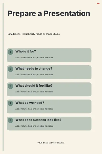 Prepare a Presentation · Medallion infographic template