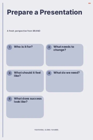 Prepare a Presentation · Modern infographic template