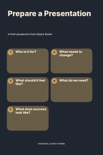Prepare a Presentation · Typographic infographic template