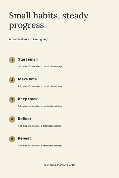 Small habits, steady progress · Elegant infographic template