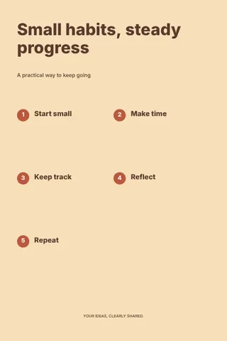 Small habits, steady progress · Retro infographic template