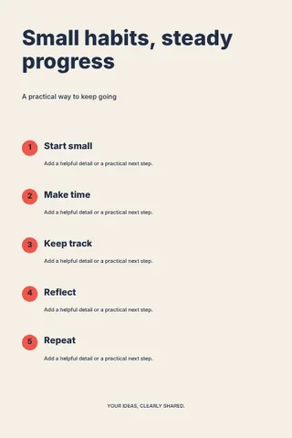 Small habits, steady progress · Swiss infographic template