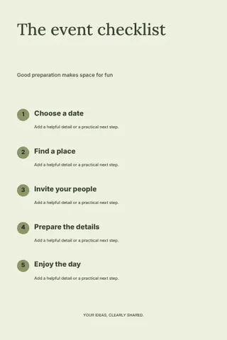The event checklist · Botanical infographic template