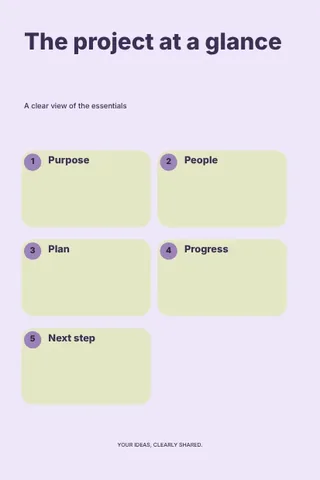 The project at a glance · Playful infographic template