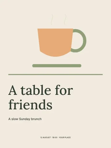A table for friends · Editorial invitation template