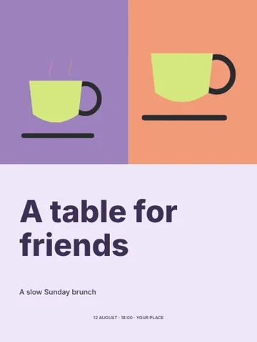 A table for friends · Playful invitation template