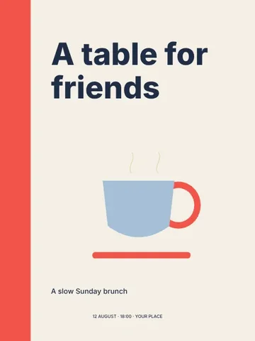 A table for friends · Swiss invitation template