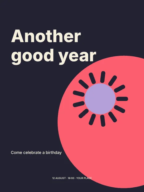 Another good year · Bold invitation template