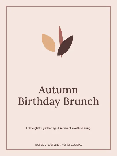 Autumn Birthday Brunch · Frame invitation template