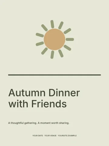 Autumn Dinner with Friends · Linework invitation template