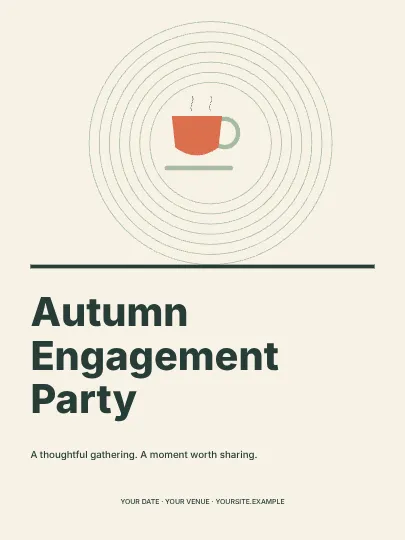 Autumn Engagement Party · Contour invitation template