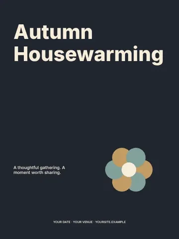 Autumn Housewarming · Typographic invitation template