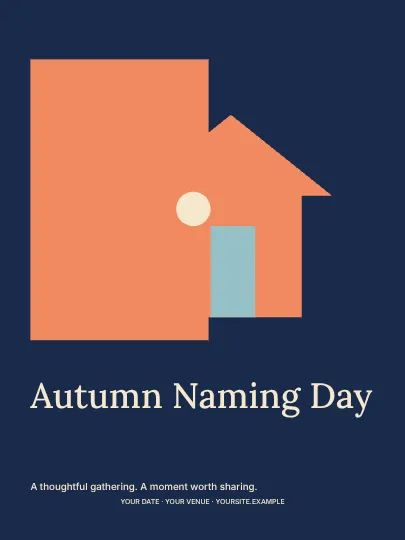 Autumn Naming Day · Studio invitation template