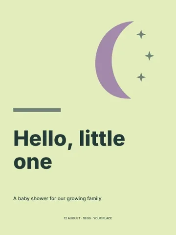 Hello, little one · Geometric invitation template