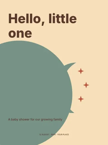 Hello, little one · Retro invitation template