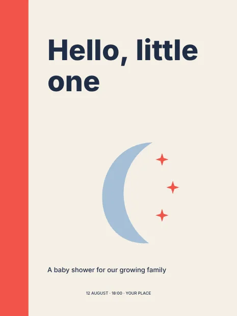 Hello, little one · Swiss invitation template