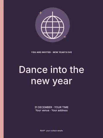 New Year’s Eve disco invitation template