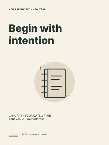 Intentional January · Atelier invitation template