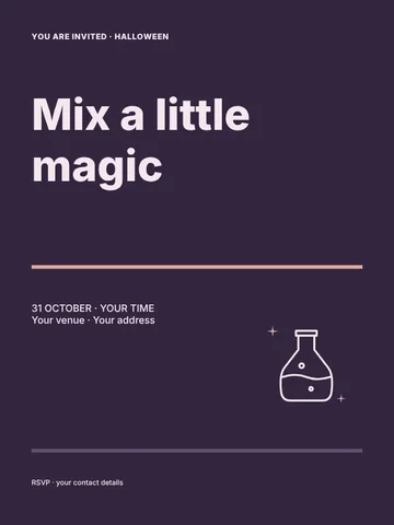 Halloween potion workshop invitation template