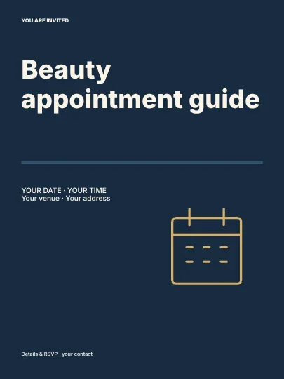 Beauty appointment guide · Columns invitation template