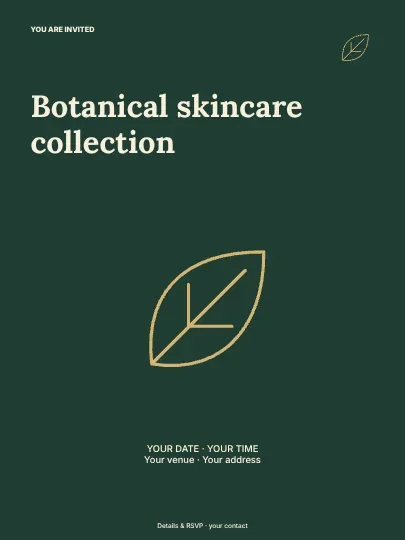Botanical skincare collection · Spotlight invitation template