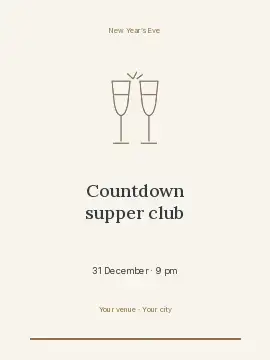 Countdown supper club · Framed invitation template