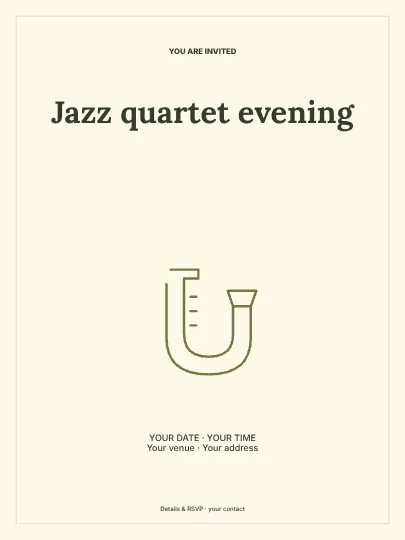 Jazz quartet evening · Framed invitation template