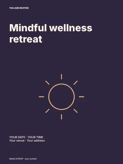 Mindful wellness retreat · Split invitation template