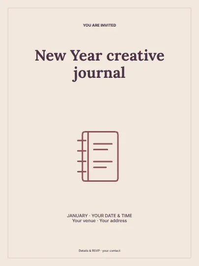 New Year creative journal · Framed invitation template