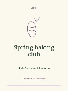 Spring baking club · Botanical invitation invitation template