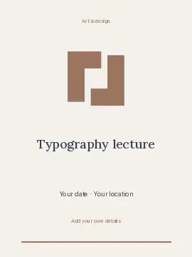 Typography lecture · Framed invitation template
