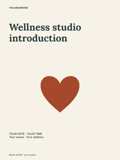 Wellness studio introduction · Split invitation template