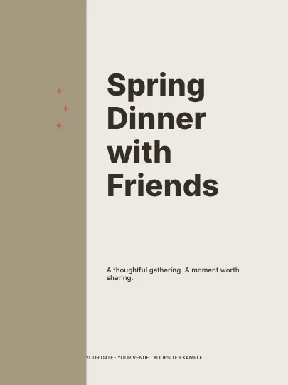 Spring Dinner with Friends · Column invitation template