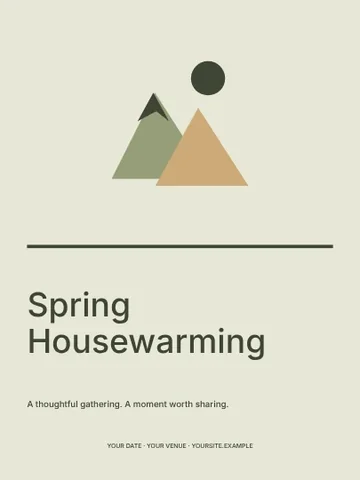 Spring Housewarming · Linework invitation template