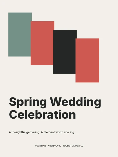 Spring Wedding Celebration · Terrace invitation template