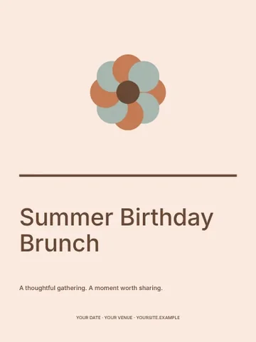Summer Birthday Brunch · Linework invitation template
