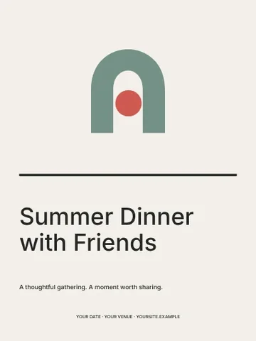 Summer Dinner with Friends · Linework invitation template