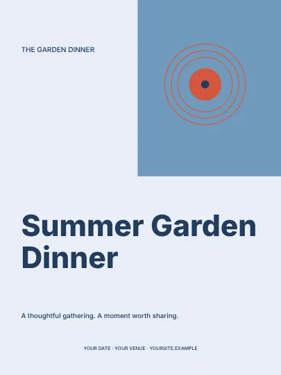 Summer Garden Dinner · Modern invitation template