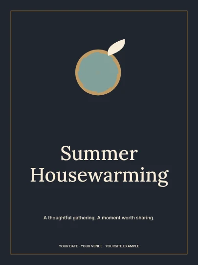 Summer Housewarming · Frame invitation template