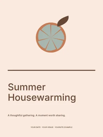 Summer Housewarming · Linework invitation template