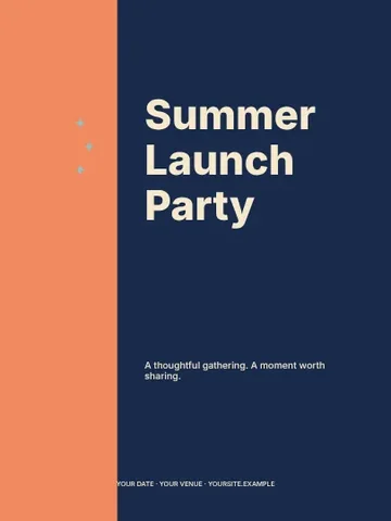 Summer Launch Party · Column invitation template