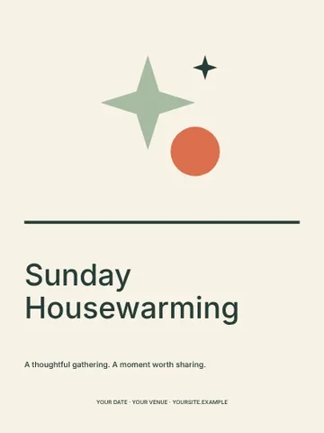Sunday Housewarming · Linework invitation template